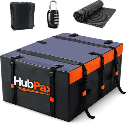 21 Cu Ft. Car Rooftop Cargo Carrier Bag Car Roof Top Bag Cargo Carrier | Fit All Vehicle with/Without Rack, Includes Anti-Slip Mat, 8 Reinforced Straps, 6 Door Hooks, Luggage Lock