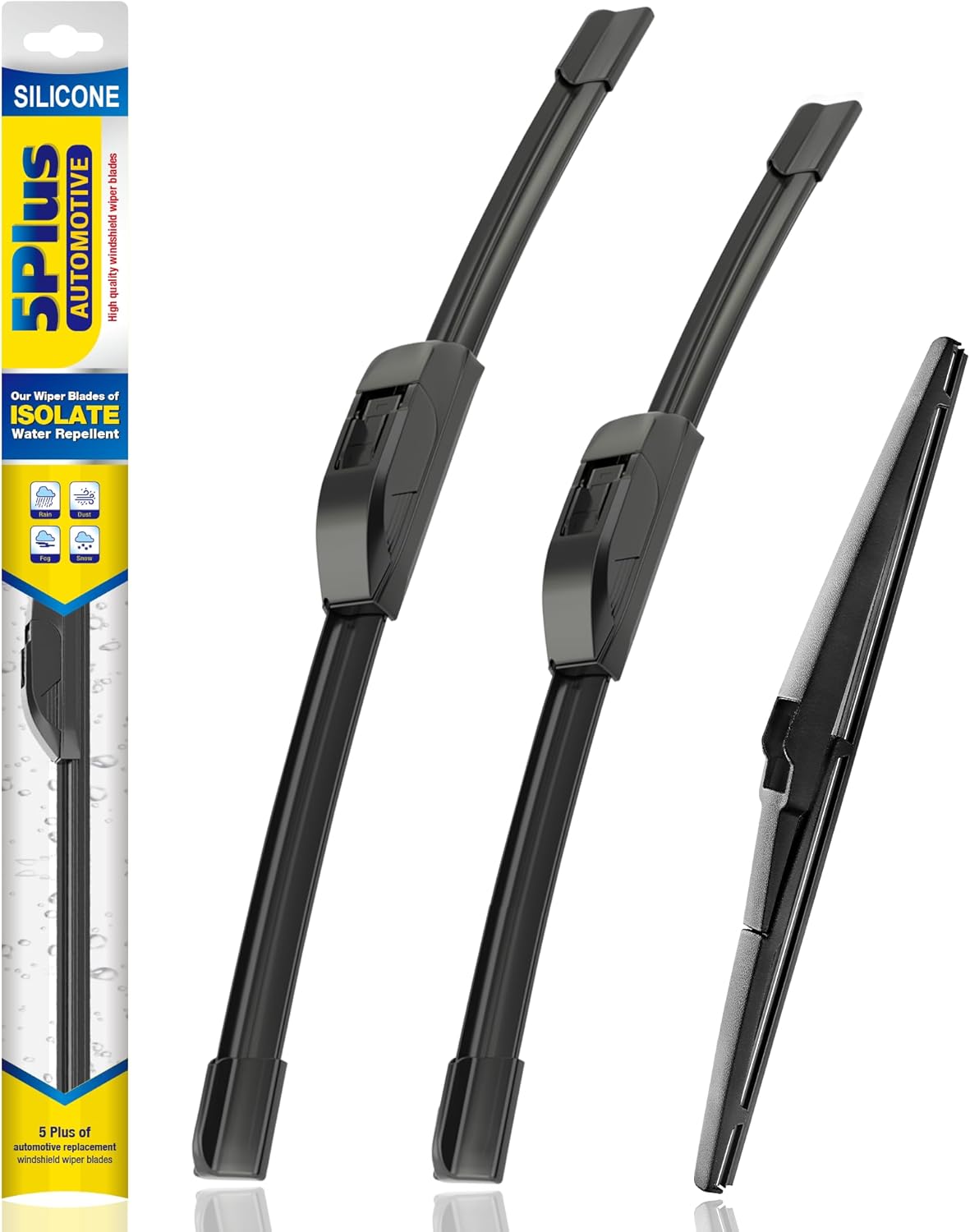 5 PLUS® Silicone Windshield Wipers Replacement for 2019-2024 Toyota RAV4/ 2006-2015 Mazda 5 Wiper Blades(Set of 3), Windshield Wiper Blades For My Car-26"/16"/12" - Colors C
