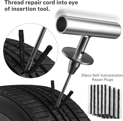 AUTOWN Flat Tire Repair Kit with Plugs 31 Pcs for Car, Motorcycle, ATV, Jeep, Truck, Tractor Flat Tire Puncture Repair