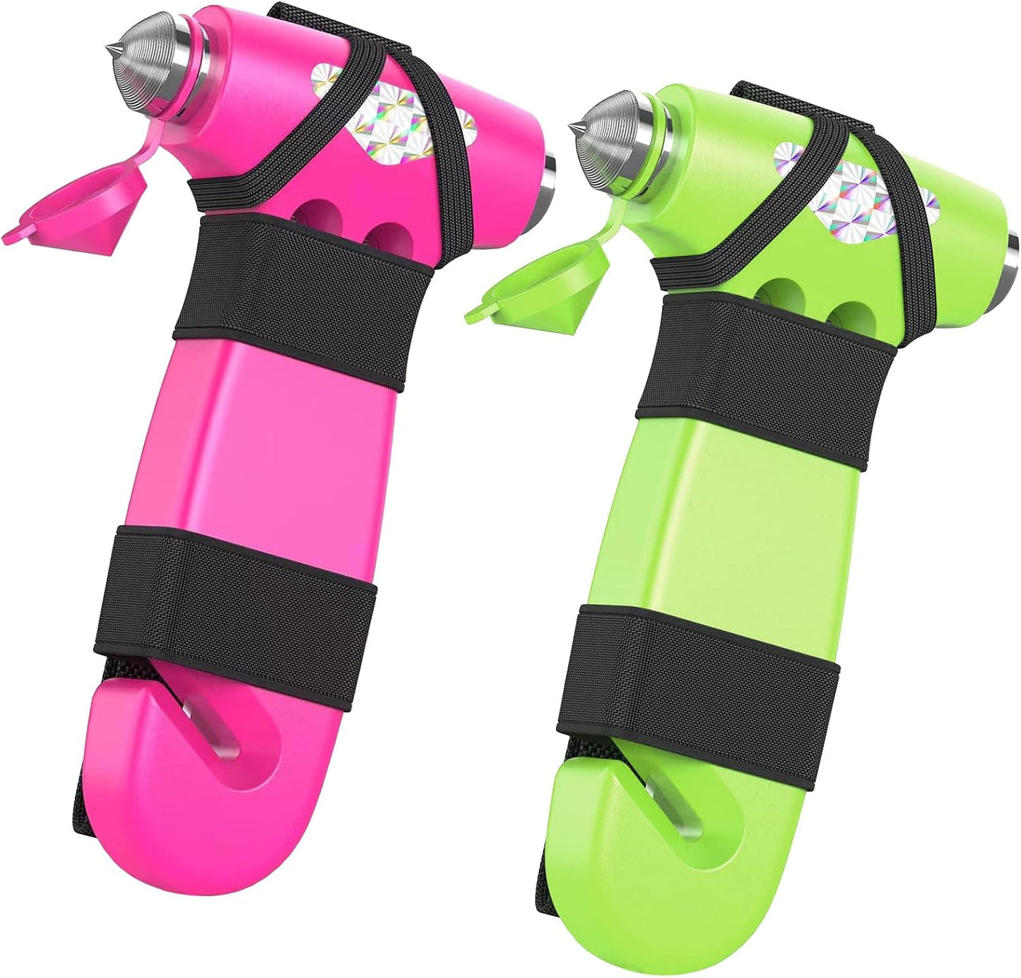 Car Safety Hammer, 2PCS Black 3-in-1 Emergency Escape Tool with Window Breaker and Seat Belt Cutter, Safety Emergency Car Escape Tool for Car, Office, Home