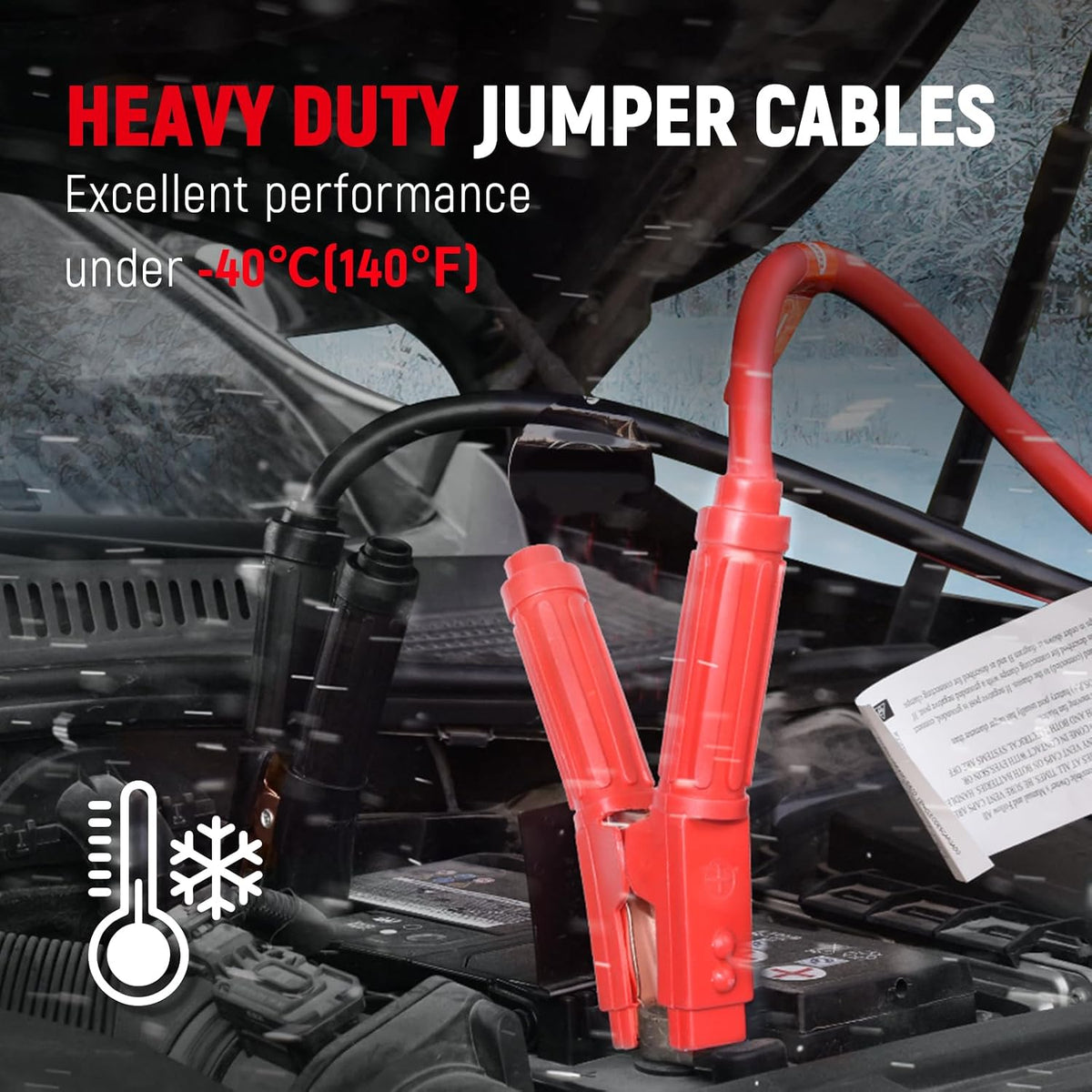 TOPDC 4 Gauge 16 Feet Jumper Cables for Car, SUV and Trucks Battery, Heavy Duty Automotive Booster Cables for Jump Starting Dead or Weak Batteries with Carry Bag, (TD-P0416)