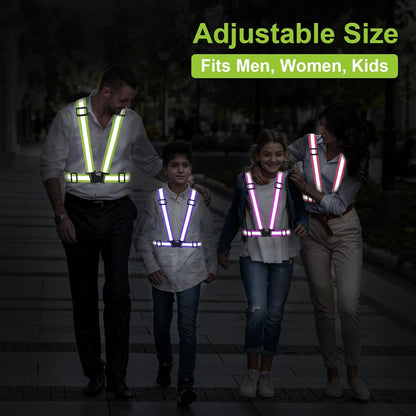 Reflective Vest Running Gear, 2Pack High Visible Safety VES for Cycling Jogging Running Walking, Adjustable for Men Women