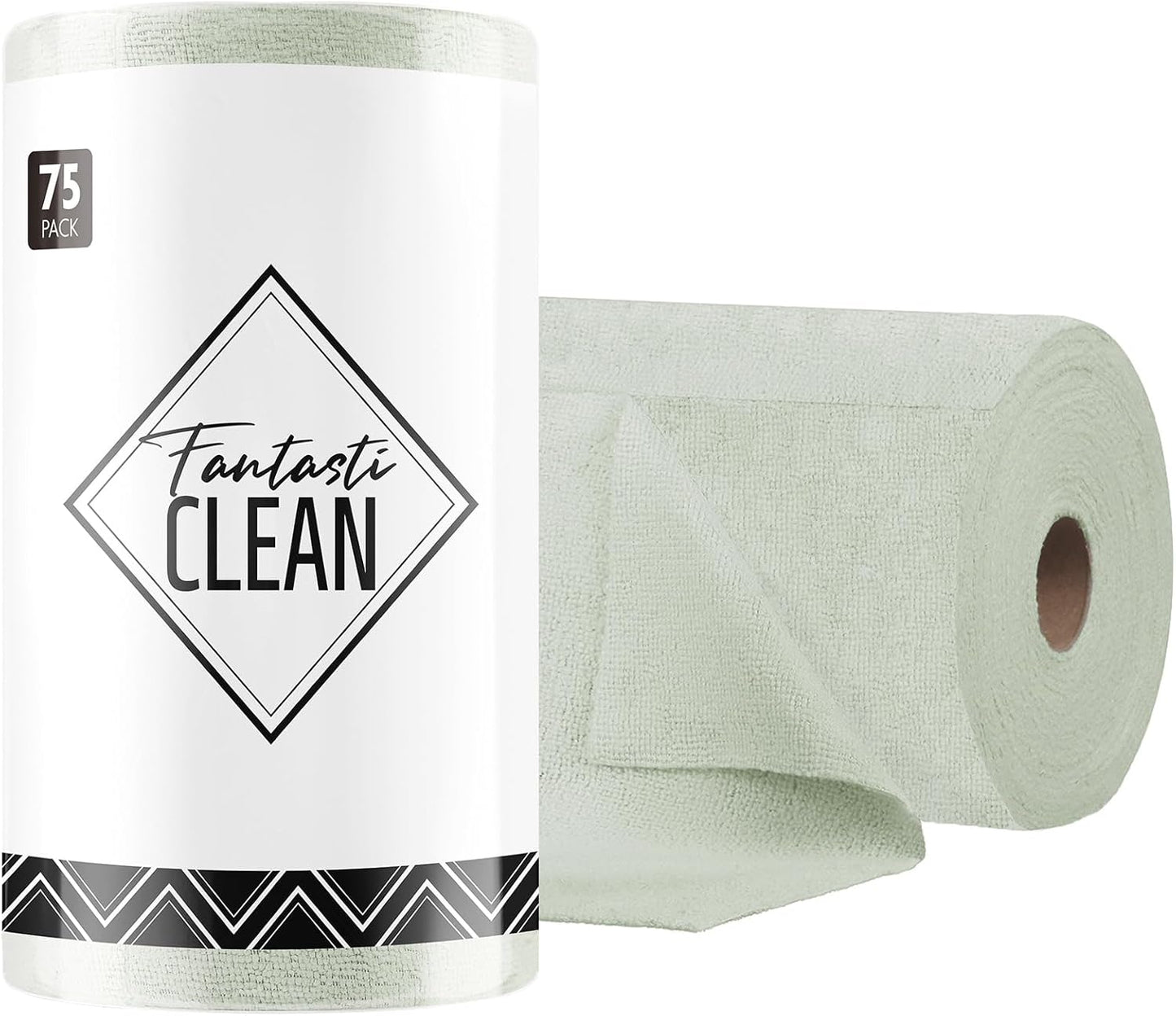 Fantasticlean Microfiber Cleaning Cloth Roll -75 Pack, Tear Away Microfiber Towels, 12" x 12", Reusable, Washable, Scratch Free, Ultra Absorbent for All-Around Cleaning Supplies (DimGray)