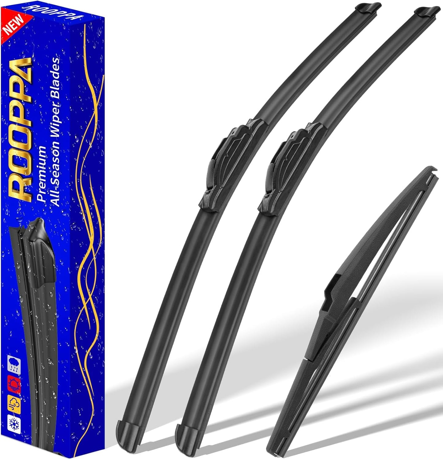 3 wipers Replacement for 2017-2021 2022 Honda CRV CR-V, Windshield Wiper Blades Original Equipment Replacement - 26"/17"/12" (Set of 3) U/J HOOK - Colors B