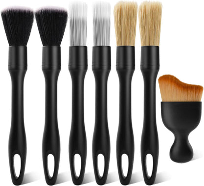 4PCS Car Detailing Brush Kit - Ultra Soft Boars Hair Car Interior Detailing Brushes, Includes 4 Different Brushes, Multi-use for Cleaning Interior or Exterior - Perfect Car Accessory Gift