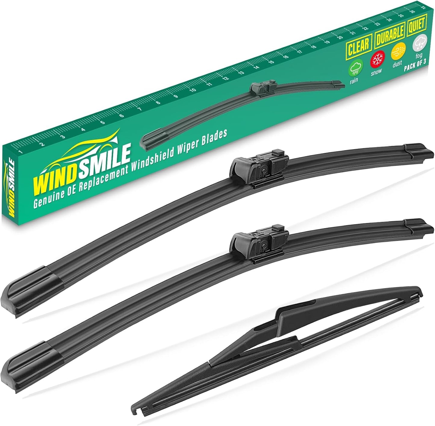 26" 16" 11" Windshield Wiper Blades Replacement for Chevrolet Chevy Trax 2024 2025 2026 Premium All Weather Front Rear Wipers Set - OEM Quality (Pack of 3) - Colors A