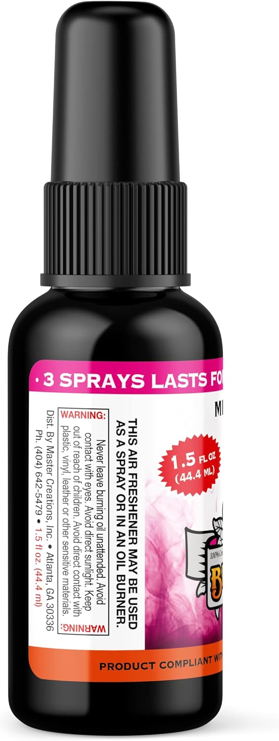 BluntPower (Baby Powder, 1 Pack) Concentrated Air Freshener Spray - Oil-Based Room Diffuser Spray - Long-Lasting Bathroom Scent, Car Freshener & Odor Eliminator - Colors A