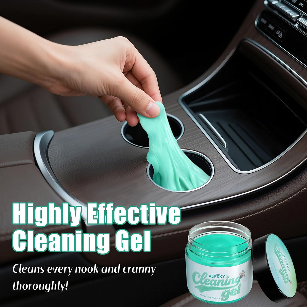 ASFSKY Car Cleaning Gel (Blue,Mint) Cleaning Putty Universal Dust Cleaning Car Interior Cleaner Keyboard Dust Remover Car Slime Gifts for Men Women girl（1 pack）