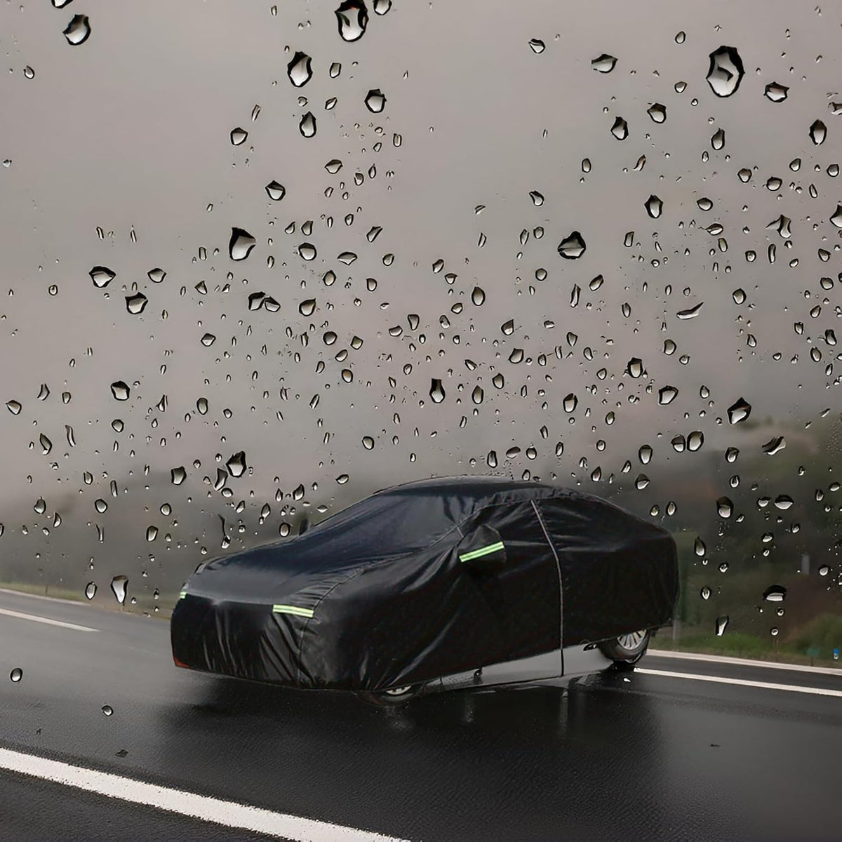 Car Cover for Sedan, Car Cover Waterproof All Weather for Automobiles, Outdoor Heavy Duty Full Car Covers Windproof Universal Fit for Sedan 180-185 inch