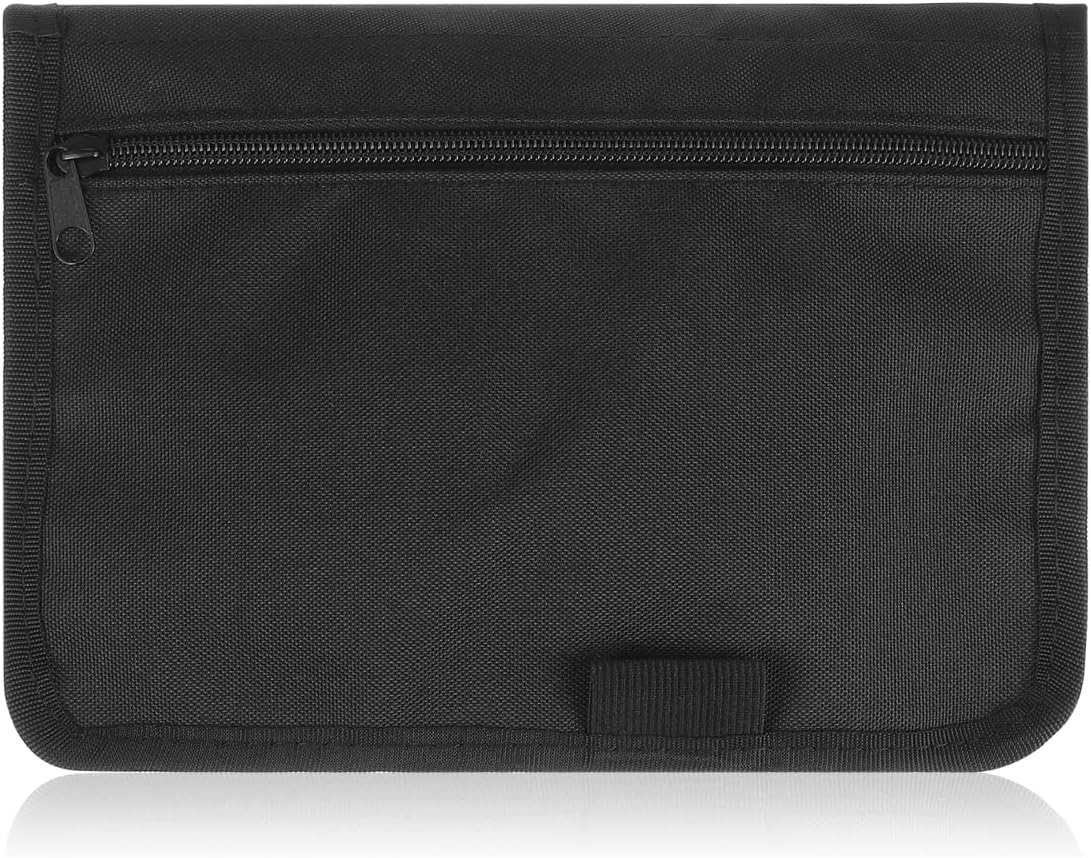 GLEAVI Car Glove Box Organizer, 9.4x6.9 Inch Heat-Resistant Oxford Vehicle Registration and Insurance Document Holder, Universal Auto Owners Manual Case with Full-Surround Zipper for Truck