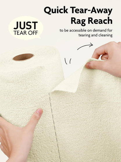 Fantasticlean Microfiber Cleaning Cloth Roll -75 Pack, Tear Away Microfiber Towels, 12" x 12", Reusable, Washable, Scratch Free, Ultra Absorbent for All-Around Cleaning Supplies (DimGray)