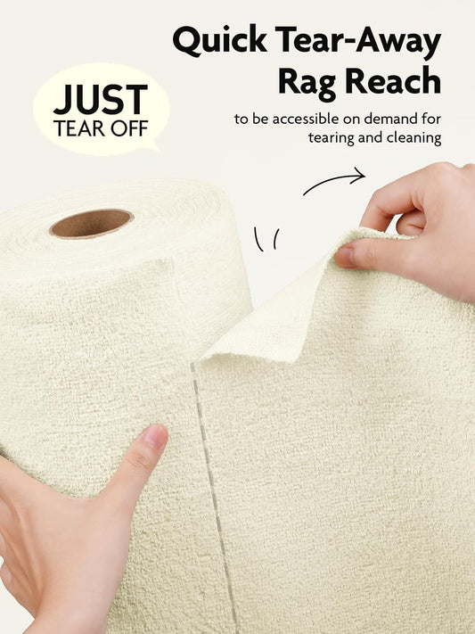 Fantasticlean Microfiber Cleaning Cloth Roll -75 Pack, Tear Away Microfiber Towels, 12" x 12", Reusable, Washable, Scratch Free, Ultra Absorbent for All-Around Cleaning Supplies (DimGray)