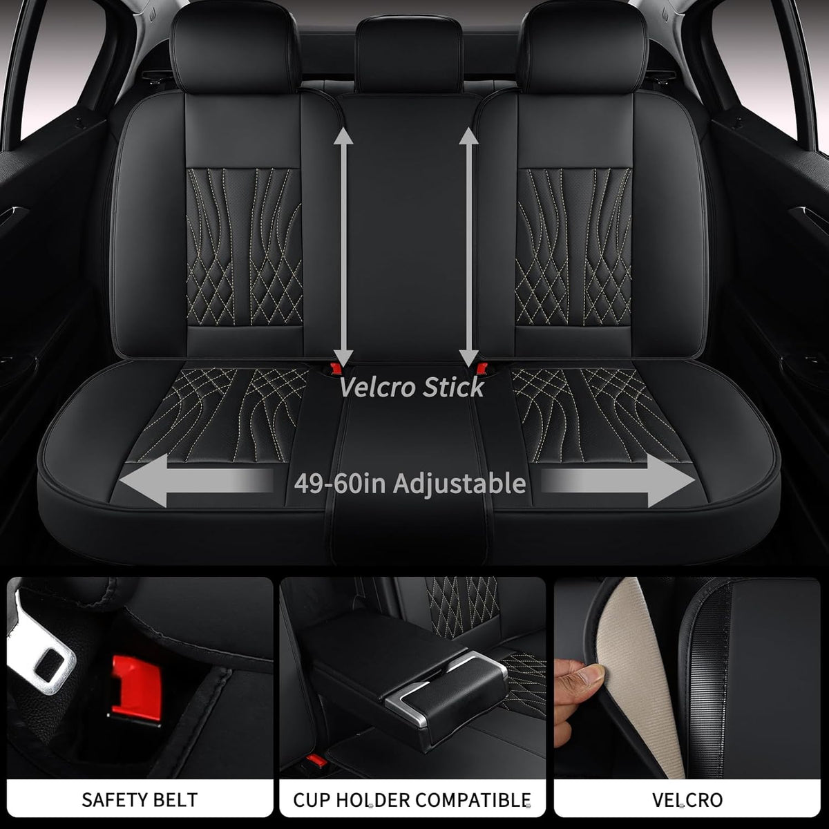 MINGBRON Leather Car Seat Covers,Car Seat Protector Waterproof,Seat Covers Full Set, Car Seat Protectors 5 Seats,Automotive Seat Covers Fit Most Cars Wine Red