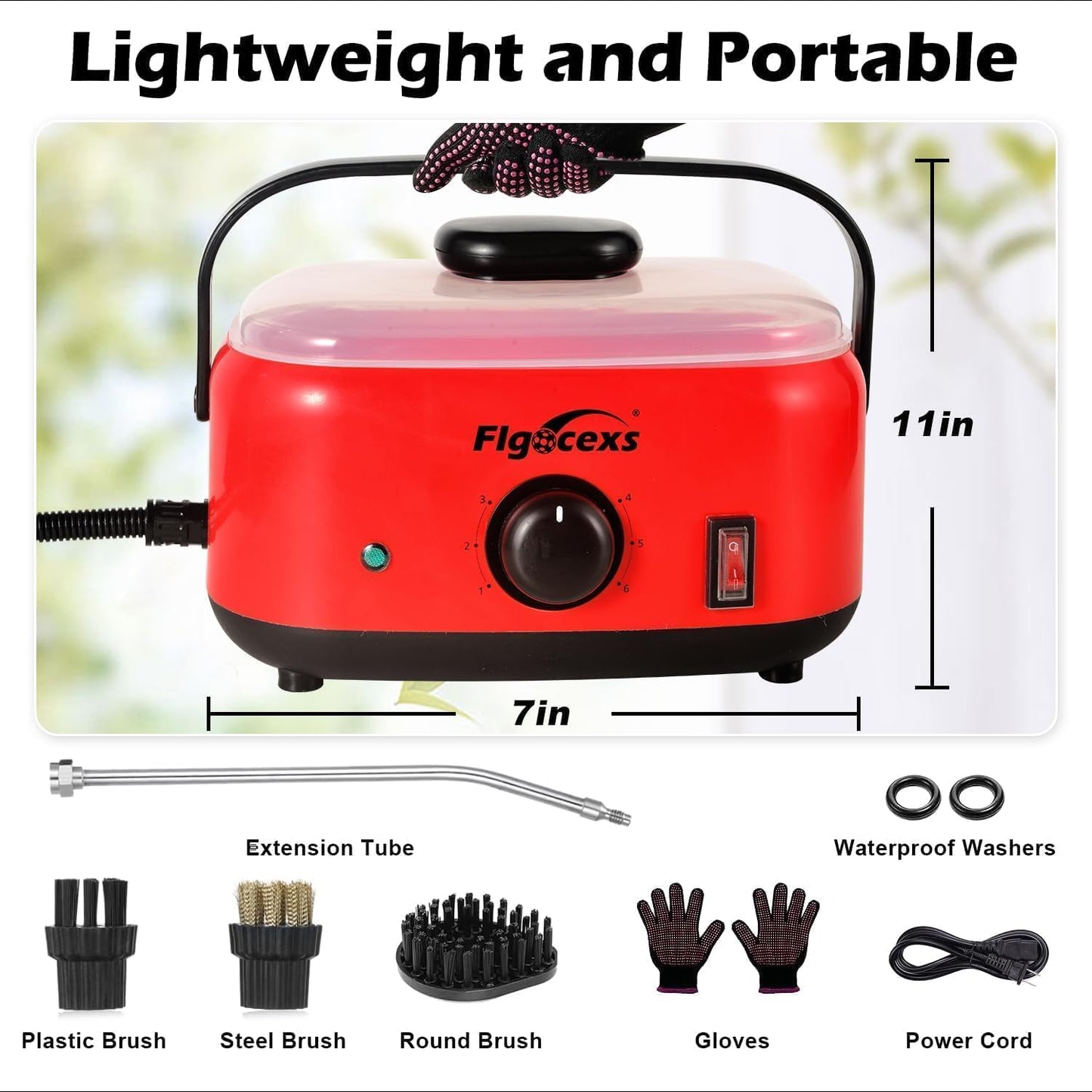 Steam Cleaner,15s Heat-Up,1.6L Tank,3-Level Adjustable Handle,2500W Steamer for Cleaning,Portable Steamer for Cleaning with 16PCS Accessories,Steam Cleaner for Home,Car,Dirt,Grease,Grout,Tile,Couch