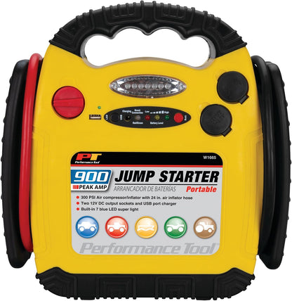 Performance Tool W1675 10ft 4GA Lighted Jumper Cables - Tangle-Free, Heavy Duty Clamps, Suitable for Trucks, SUVs, and Other Large Vehicles