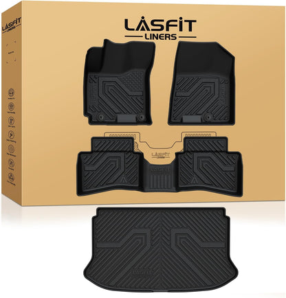 LASFIT Floor Mats Fits for Hyundai Sonata 2020-2026 (Only for FWD & Gas) & Kia K5 2021-2025 (Only for FWD) Custom Fit TPE All Weather Floor Liners Car Mats Accessories, Black
