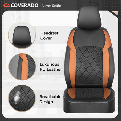 Coverado Car Seat Covers, Seat Covers Full Set, 5 Seats Automotive Seat Cover, Mesh Breathable Seat Protectors, Universal Fit for Most Cars