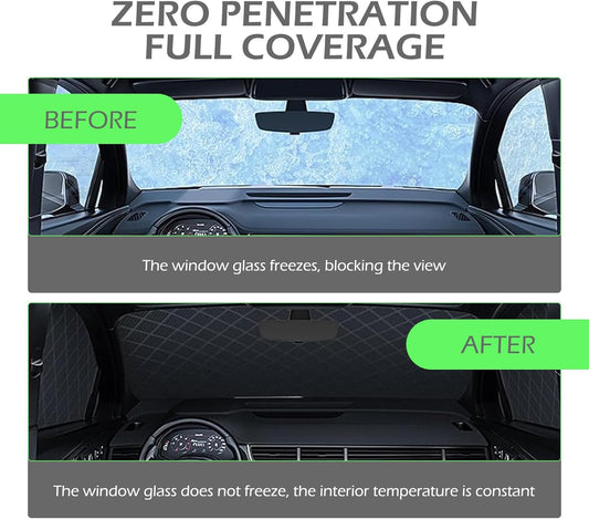 Heavy Duty Snow Car Cover, Widened & Thickened Vehicle Hood Windows Protector with Cotton Liner, All Weather Scratch-resistant Insulation Car Body Protector,Universal for Most Cars, SUVs, Trucks
