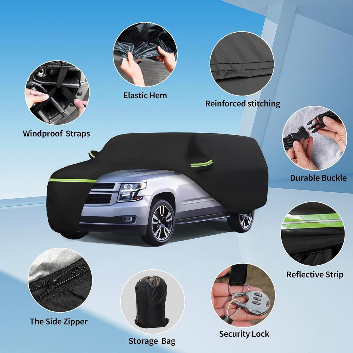 Waterproof Car Covers Fit for1960-1980 Volkswagen Beetle Bug Sedan 2-Door Saloon(Black) 210T Custom Heavy Duty Waterproof All Weather Protection Outdoor