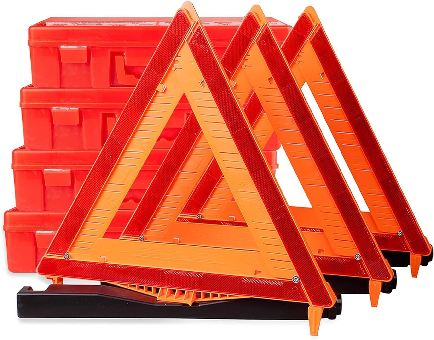 CARTMAN 3PK DOT Approved Foldable Road Safety Warning Triangles | Heavy weighted anti-tip base, high visibility reflect panels, fully compliant with US FMVSS 571.125 roadside safety rules