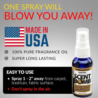 Scent Bomb Air Freshener Spray, Long-Lasting Odor Eliminator - Effective Deodorizer for Home & Car, Fresh Room Spray for Kitchen, Bathroom & Smell Neutralizer - 1 oz Pack of 4, Black Cherry Scent