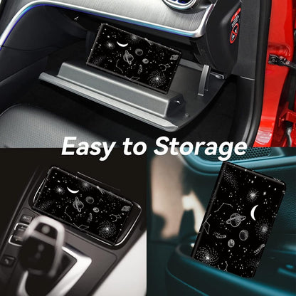 Car Registration and Insurance Holder, Leather Car Glove Box Organizer, Cool Car Accessories for ID, Driver's License Cards & Essential Document, business cards, Men&Women, Retro Audio Cassette