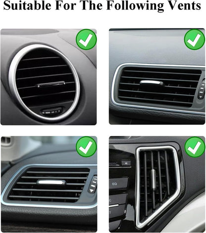 ORIESSE 4pcs Cute Daisy Flowers Car Air Freshener Vent Clips,Girly Flowers Car Accessories for Women,4 Sizes Sparkle Black Silver Flower Car Vent Clips,Refillable Clips On Car Diffuser