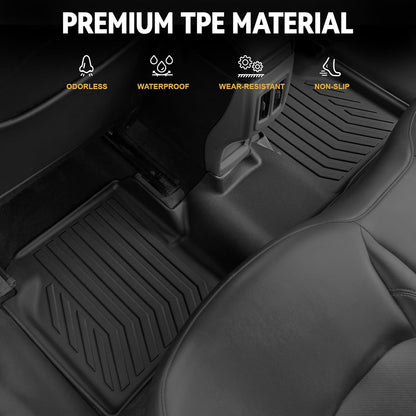 Floor Mats for Jeep Cherokee 2019-2023, All Weather Floor Mats Trunk Cargo Liner with Backrest Protectors and Door Sill Guards Accessories, Full Coverage Set