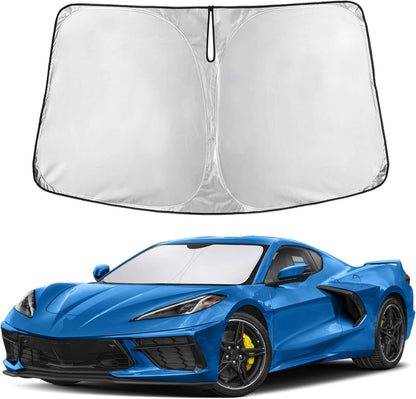 EcoNour Car Windshield Sun Shade | 2025 Upgraded Innovative No-Light-Pass Technology for Maximum Coverage | Foldable Sun Shade Keeps Your Vehicle Cool | Must-Have Car Accessories | Small (59" x 29") - Colors F