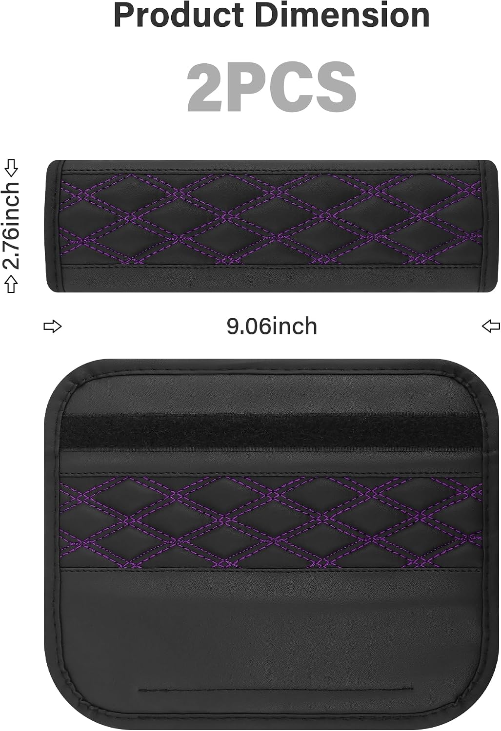 2PCS Car Seat Belt Cover Pads,Leather Seatbelt Covers Protect Shoulder and Neck Car Accessories Interior,Universal Car Seat Strap Pads Car Decorations for Most Cars Trucks (Black/Red)