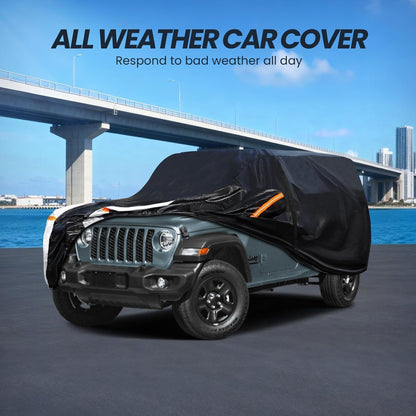 Large SUV Car Cover for Chevy Suburban 100% Waterproof All Weather, Heavy Duty Outdoor Full Exterior Covers Rain Sun Wind UV Protection. - Colors C