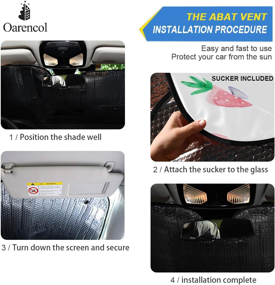 Black Leopard Car Windshield Sun Shade Animal Skin Print Foldable UV Ray Sun Visor Protector Sunshade to Keep Your Vehicle Cool (51" x 27.6")