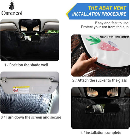 Black Leopard Car Windshield Sun Shade Animal Skin Print Foldable UV Ray Sun Visor Protector Sunshade to Keep Your Vehicle Cool (51" x 27.6")