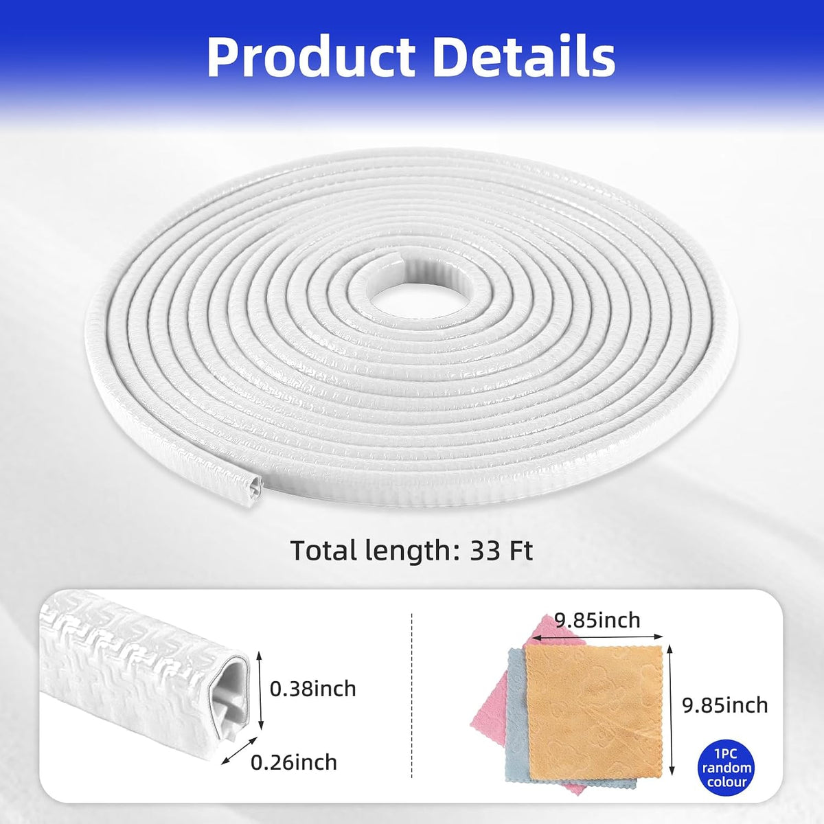 SINGARO 33Ft (10M) Car Door Edge Guard, No Glue Car Door Entry Guard Protective Strip, Rubber Edge Trim Car Door Protector, Applicable to Car, Truck, SUV and ATV, Car Exterior Accessories（Black）