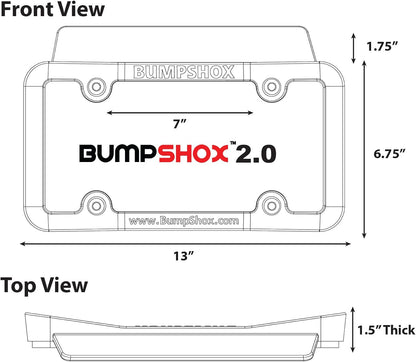 BumpShox - The Original Front Bumper Guard & Front Bumper Protection License Plate Frame. Tougher Than Steel! (BumpShox MAX (2.0" Thick))