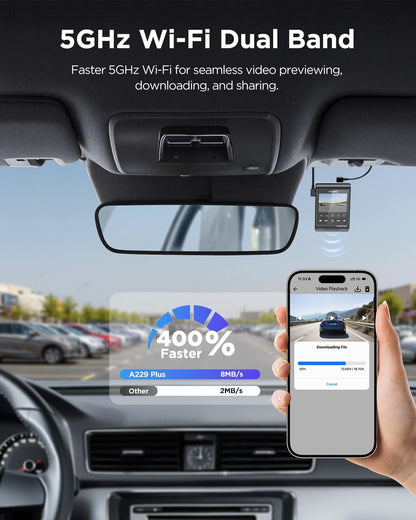VIOFO A229 Plus Dash Cam Front and Rear, Dual STARVIS 2 Sensors, 2 Channel HDR, 1440P+1440P Voice Control Car Dash Camera, 5GHz Wi-Fi, Voice Control, Ultra-Precise GPS