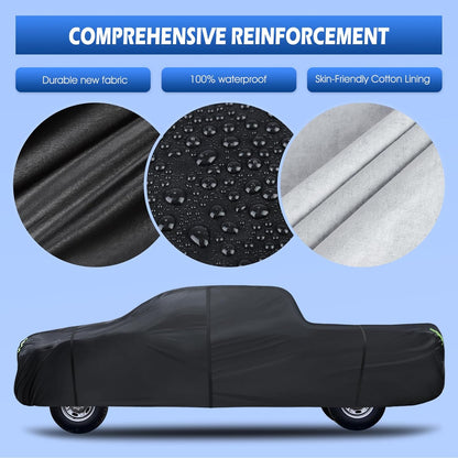 6 Layers Car Cover Waterproof All Weather for Automobiles, Size A3 with Zipper Cotton Fit for Toyota Camry, Honda Accord, Ford Mustang, Chevy Camaro/Malibu,Kia Optima/K5 (187-198 inch)