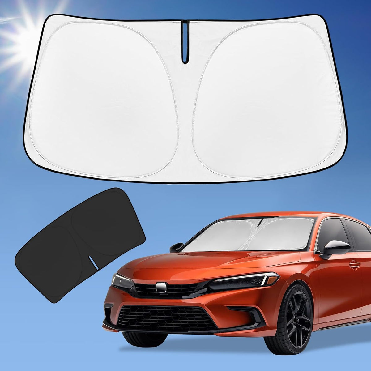 for Toyota Tacoma 2016-2023 2024 2025 2026 Sun Shade Sunshade Windshield Cover - 4 Layers Front Window Shade Custom Fit Tacoma 2Dr 4Dr Pickup Sun Visor 240T Shade Blocks UV Rays Car Accessories - Colors C