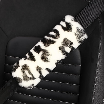 AOGELAN 2 Pack Black Fluffy Fuzzy Genuine Sheepskin Car Seat Belt Cover Pad, Seatbelt Cushion for Soft Auto Lambswool Shoulder Strap Cushion Adults (2, Black)