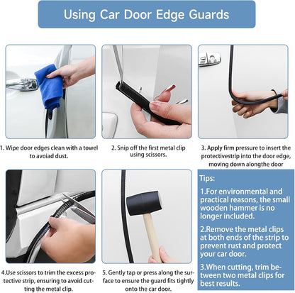 Winfort 33FT(10M) Universal Car Door Edge Protector Guards, No-Glue Required Rubber Seal U Shape Automotive Door Entry Guard, Suitable for Most Cars, SUVs and Trucks (Red)
