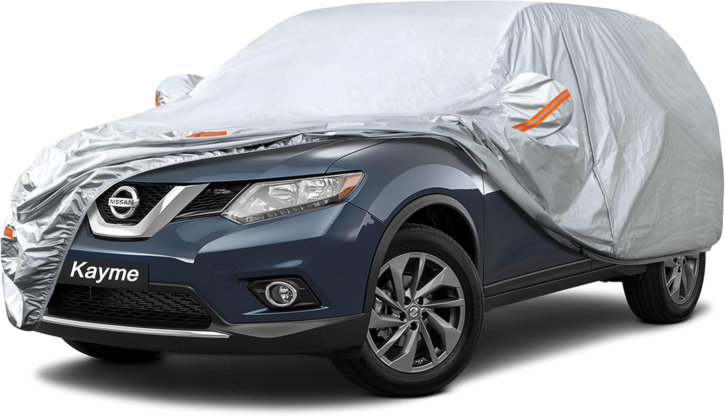 Kayme Car Covers for Automobiles Waterproof All Weather Sun Uv Rain Protection with Zipper Mirror Pocket Fit Toyota Camry, Honda Accord/Civic, Nissan Altima, Kia K5 etc.(186 to 193 Inch) 3XL