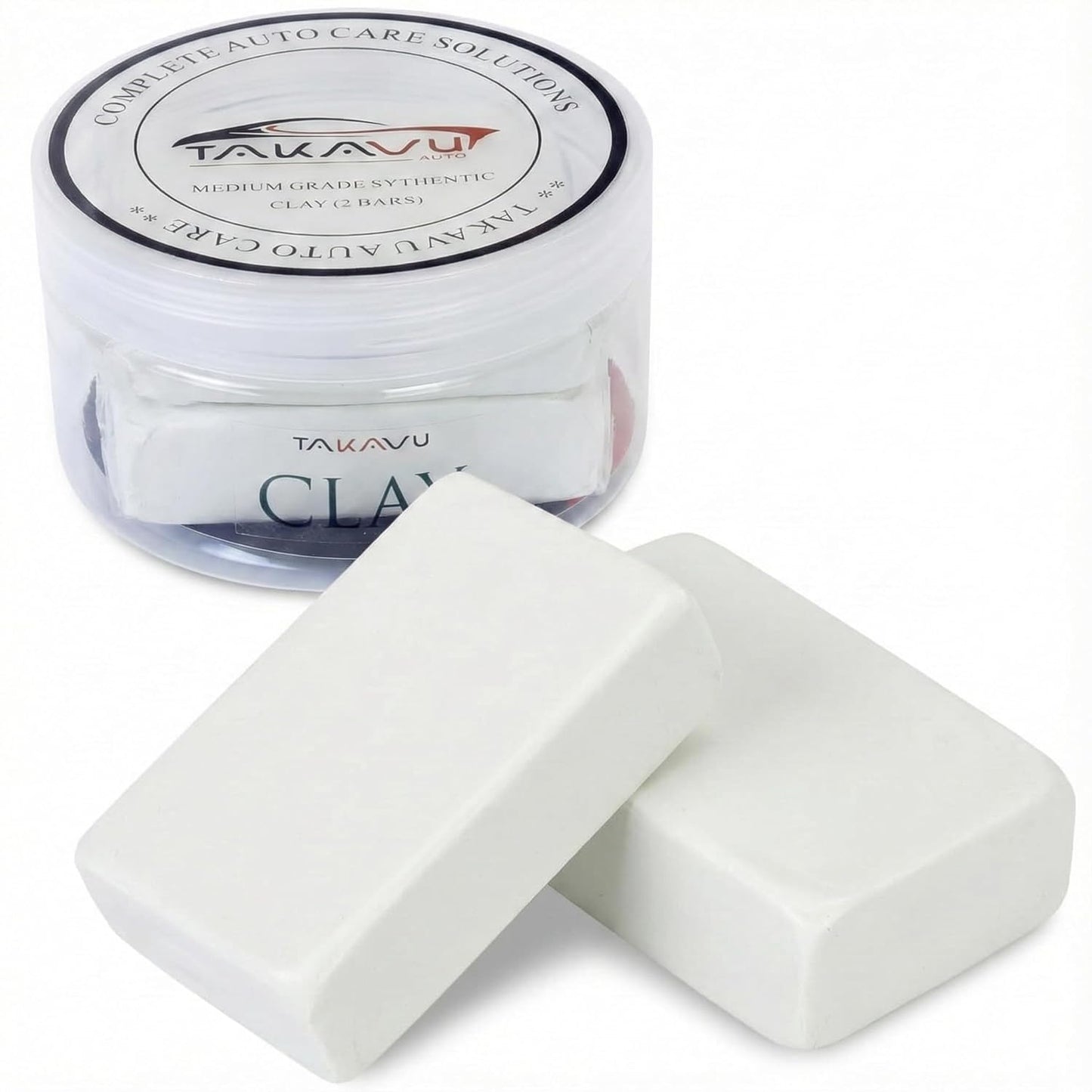 Car Clay Bars Auto Detailing 2 Pack 100g by TAKAVU, Premium Medium Grade Material, Auto Detailing Magic Clay Bar Cleaner for Cleaning Cars, RV, Boats and Bus (Red)