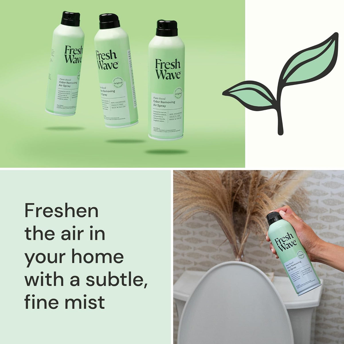 Fresh Wave Original Scent Odor Removing Spray, 8 fl. oz. | Pack of 2 | Odor Absorber for Home, Furniture, Fabrics & Trash | Safer Odor Relief