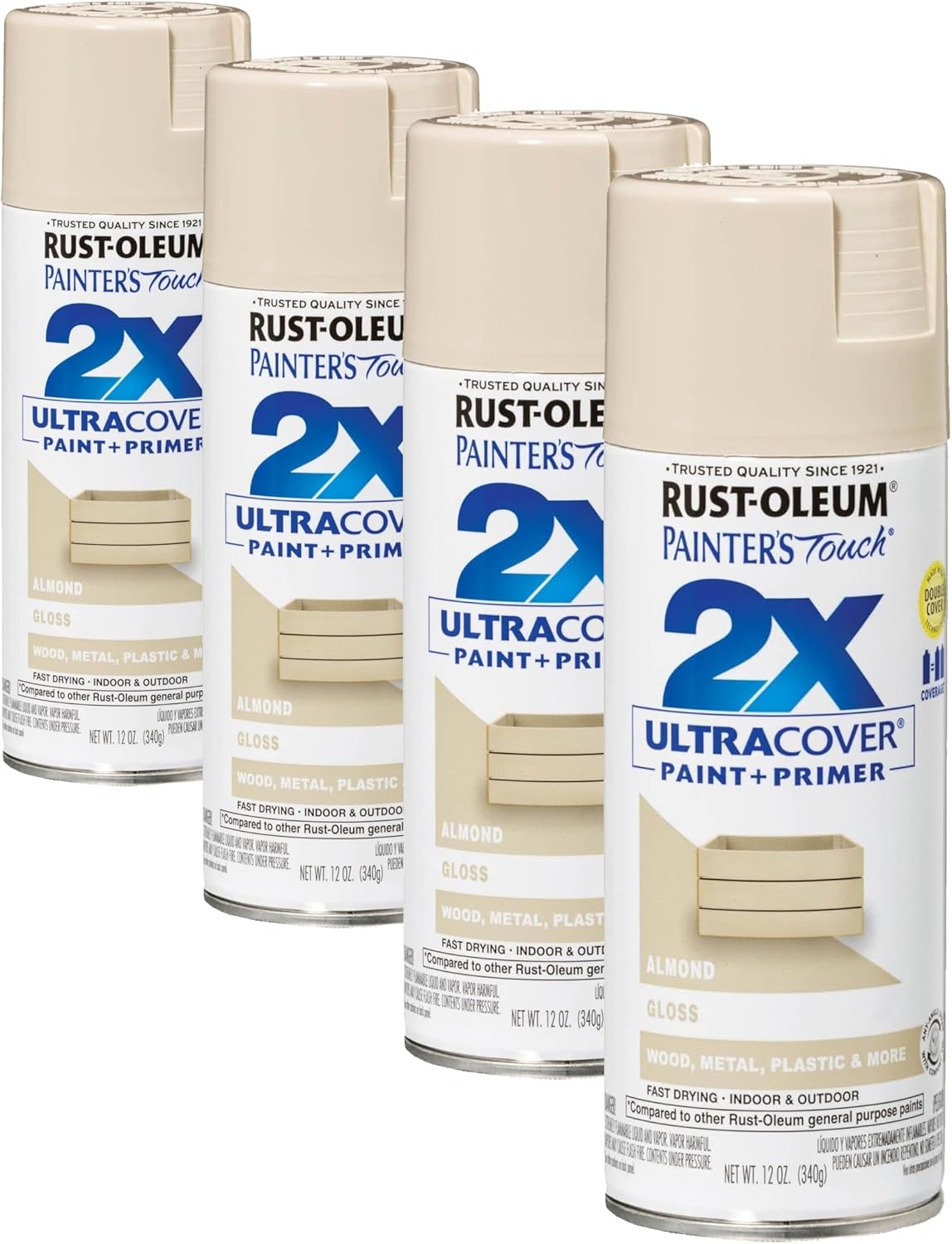 Rust-Oleum 334029 Painter's Touch 2X Ultra Cover Spray Paint, 12 oz, Gloss Clear - Colors E