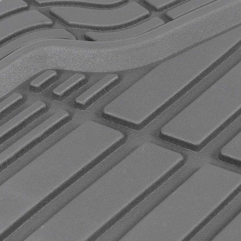 Cat® ToughRide™ Heavy-Duty 3 Piece Rubber All Season Floor Mats for Car Truck Van SUV, Black - Premium Trim to Fit Cars Floor Mat, All Weather Deep Dish Automotive Floor Mats, Total Dirt Protection