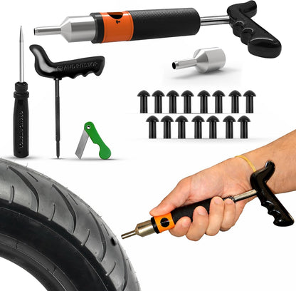 GRAND PITSTOP 20 Pcs Tubeless Tire Puncture Repair Kit with Mushroom Plug for Tyre Punctures and Flats on Cars, Motorcycles, ATV, Trucks & Tractors (15 Mushroom Plugs)