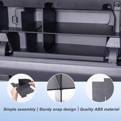JKCOVER Compatible with Toyota Tacoma Glove Box Dividers Organizer 2016 2017 2018 2019 2020 2021 2022 2023 Accessories,Insert Box ABS Secondary Storage