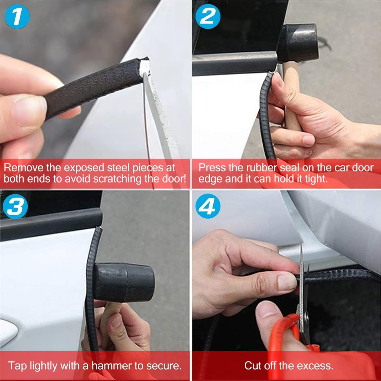 MYFAMIREA 33Ft(10M) Long Car Door Edge Guards, U Shape Edge Trim Rubber Seal Protector Car Door Protection Anti-Collision Rubber Clips Easy to Cut No Need Adhesive Fit for Most Vehicles| Black