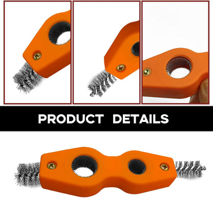 4 in 1 Car Battery Terminal Cleaning Brush, Anti-Rust Auto Battery Cleaner Brush Tool, Universal for Automotive and Marine for Plumbing Installation Soldering Brazing, Car Accessories (Blue)
