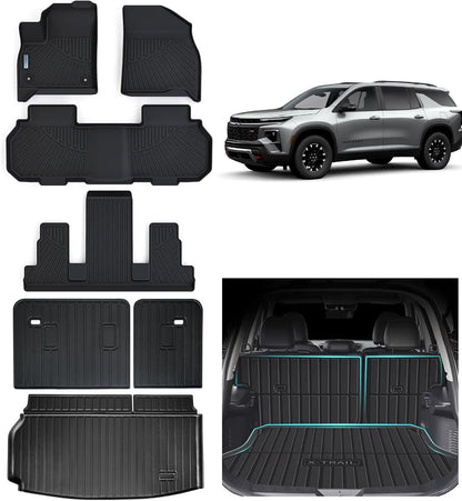 Floor Mats & Trunk Mat for 2012-2017 Chevy Equinox/GMC Terrain,TPE All Weather Protection 2 Rows Car Floor Liners with Cargo Liners for Chevrolet Equinox Accessories